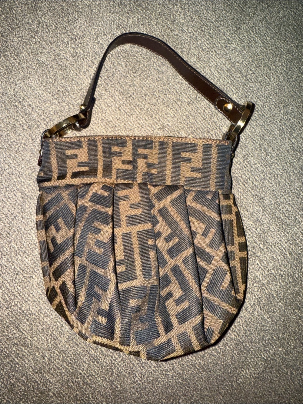 Vintage Fendi Zucca Chef Pouch Hand Bag